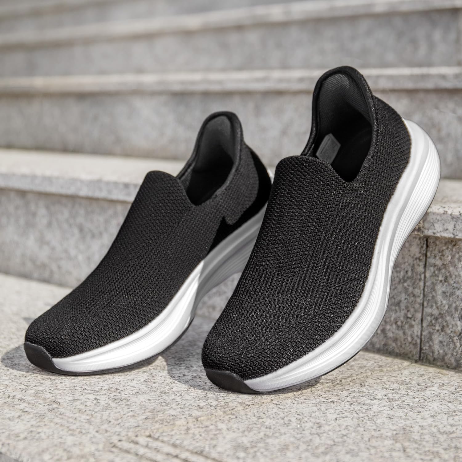 Bruno Marc Men's Hands Free Slip-on Loafers Comfortable Walking Shoes Breathable Knit Casual Sneakers