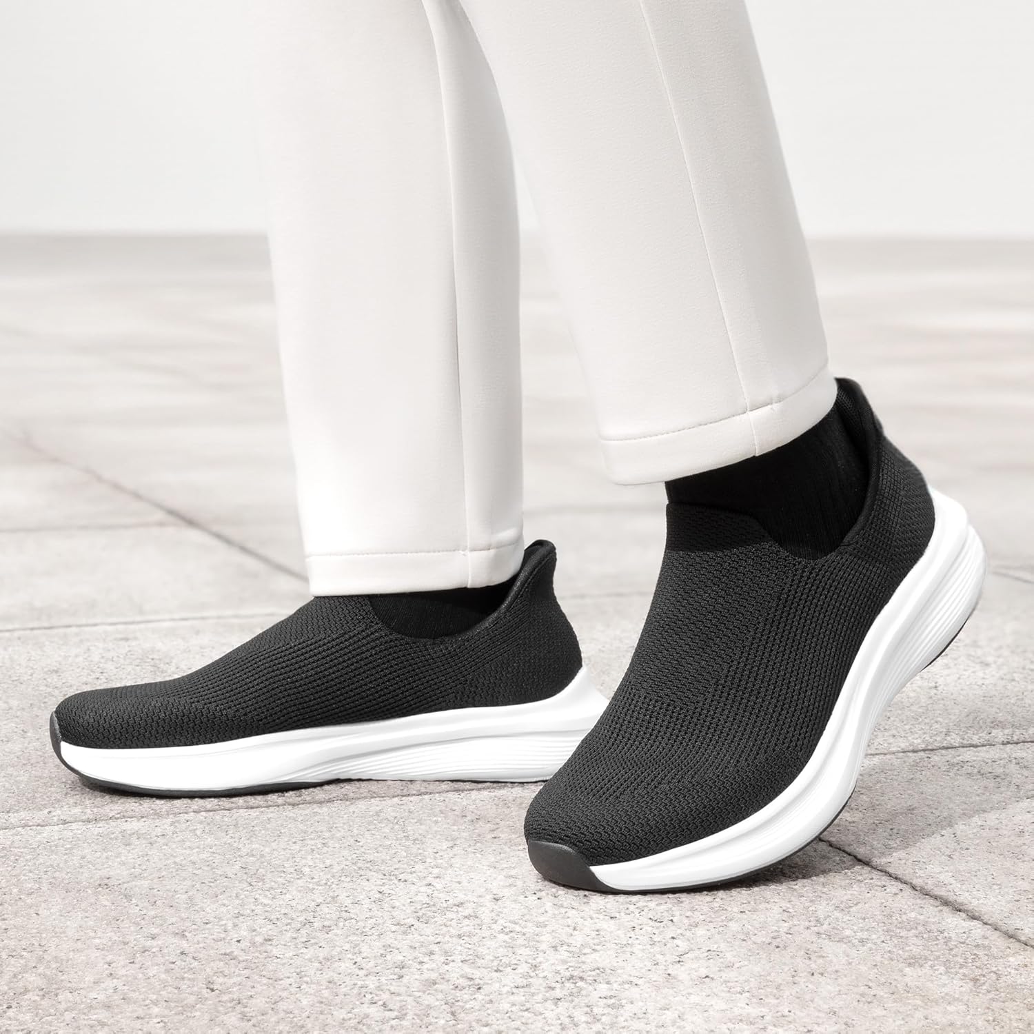 Bruno Marc Men's Hands Free Slip-on Loafers Comfortable Walking Shoes Breathable Knit Casual Sneakers