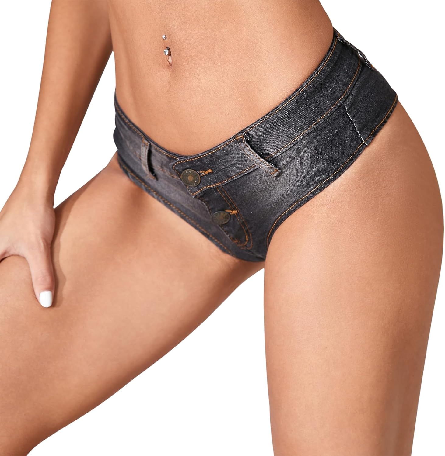 Dxyufazhe Sexy Women's Low Rise Stretch Mini Denim Shorts Hot Pants Beach Party Clubwear