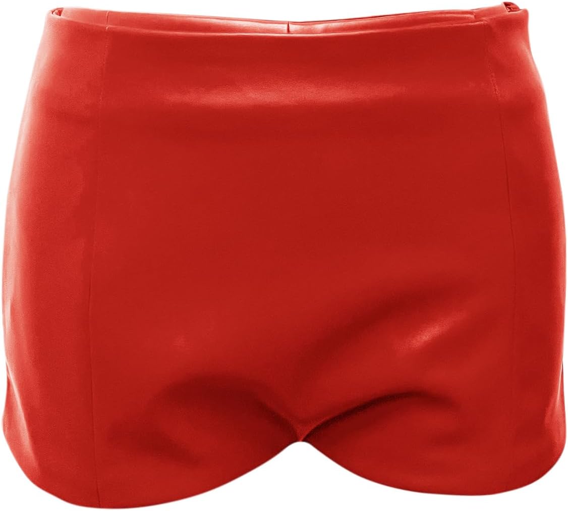 Fallorchid Women's Faux Leather Shorts Sexy Skinny Mini Shorts Hot Pants