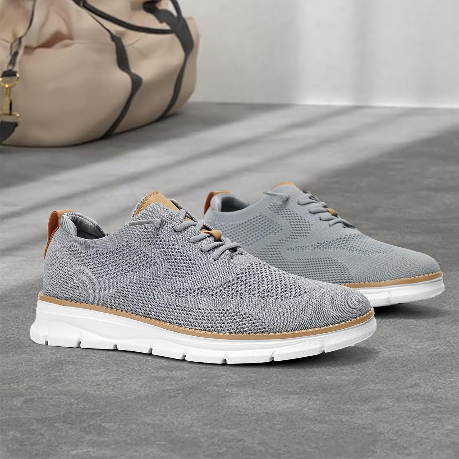 Mens Casual Dress Oxfords Shoes Fashion Mesh Business Walking Work Slip on Sneakers Comfortable Lightweight Soft Sole