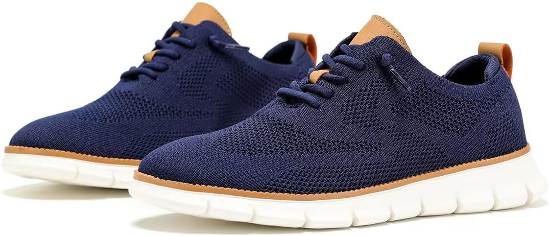 Men's Casual Dress Shoes Fashion Walking Sneakers Mesh Business Oxfords Work Lightweight Soft Sole
