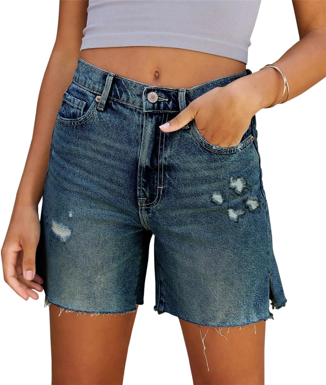 onlypuff Women's Denim Jean Short Ripped High Waist Cut Off