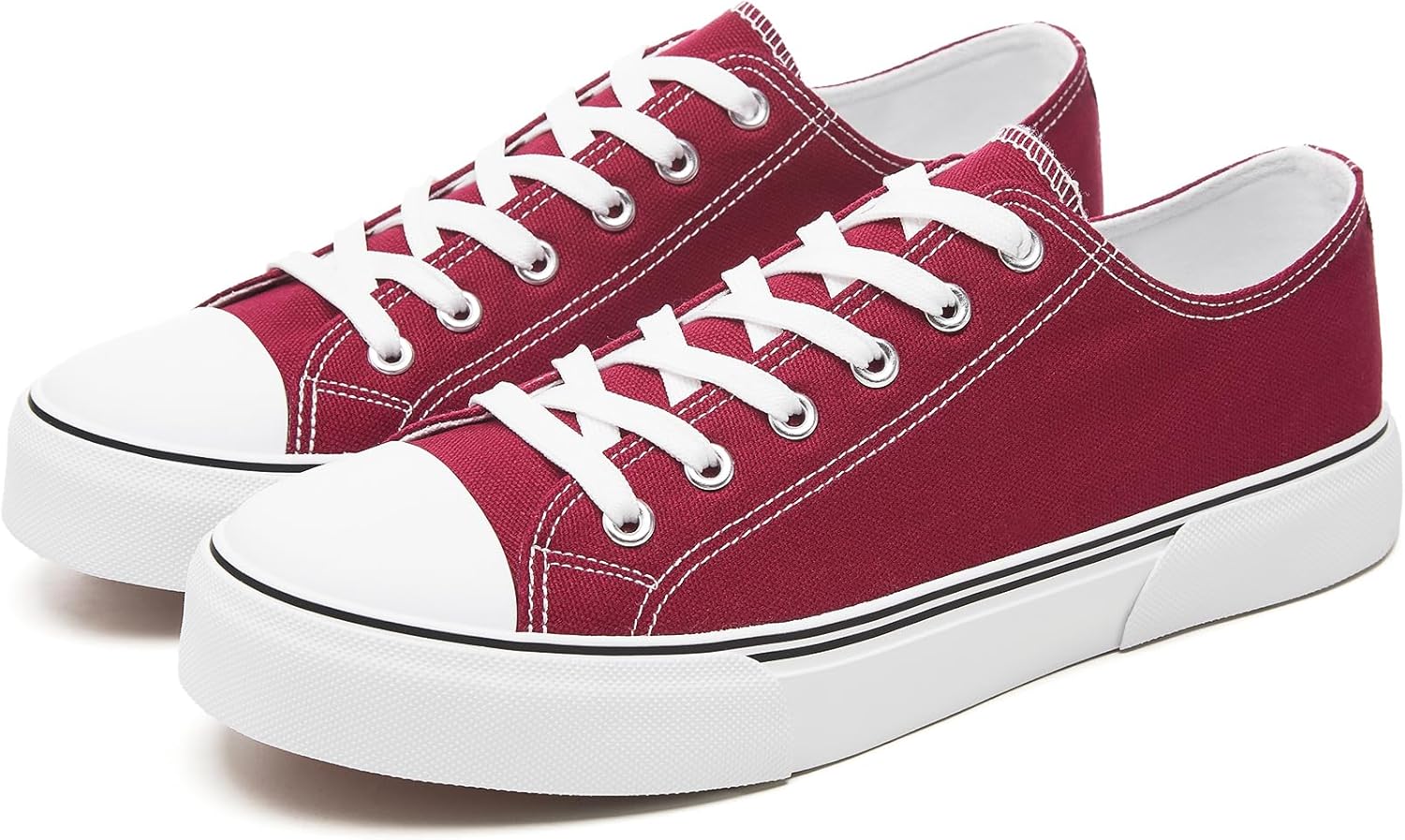 yageyan Men Canvas Low top Shoes Classic Casual Sneakers Black and White Fashion Shoes