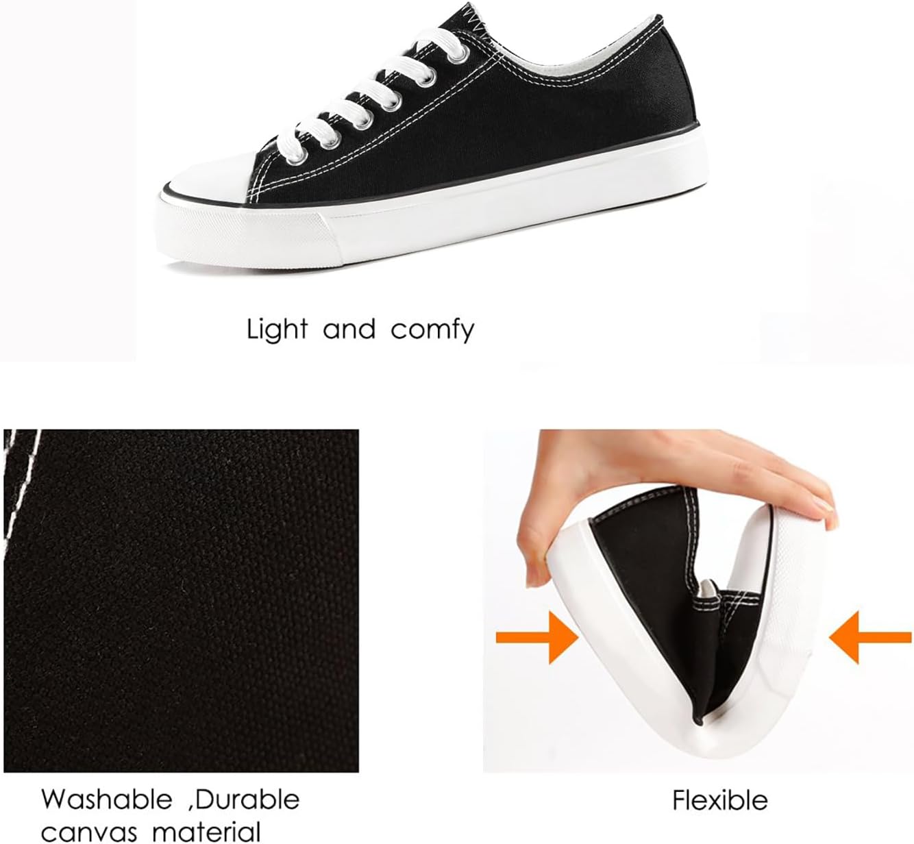 ZGR Women's Canvas Low Top Sneaker Lace-up Classic Casual Shoes for Women